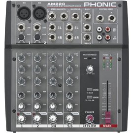 Mezcladora de audio Phonic AM220 de 6 canales 